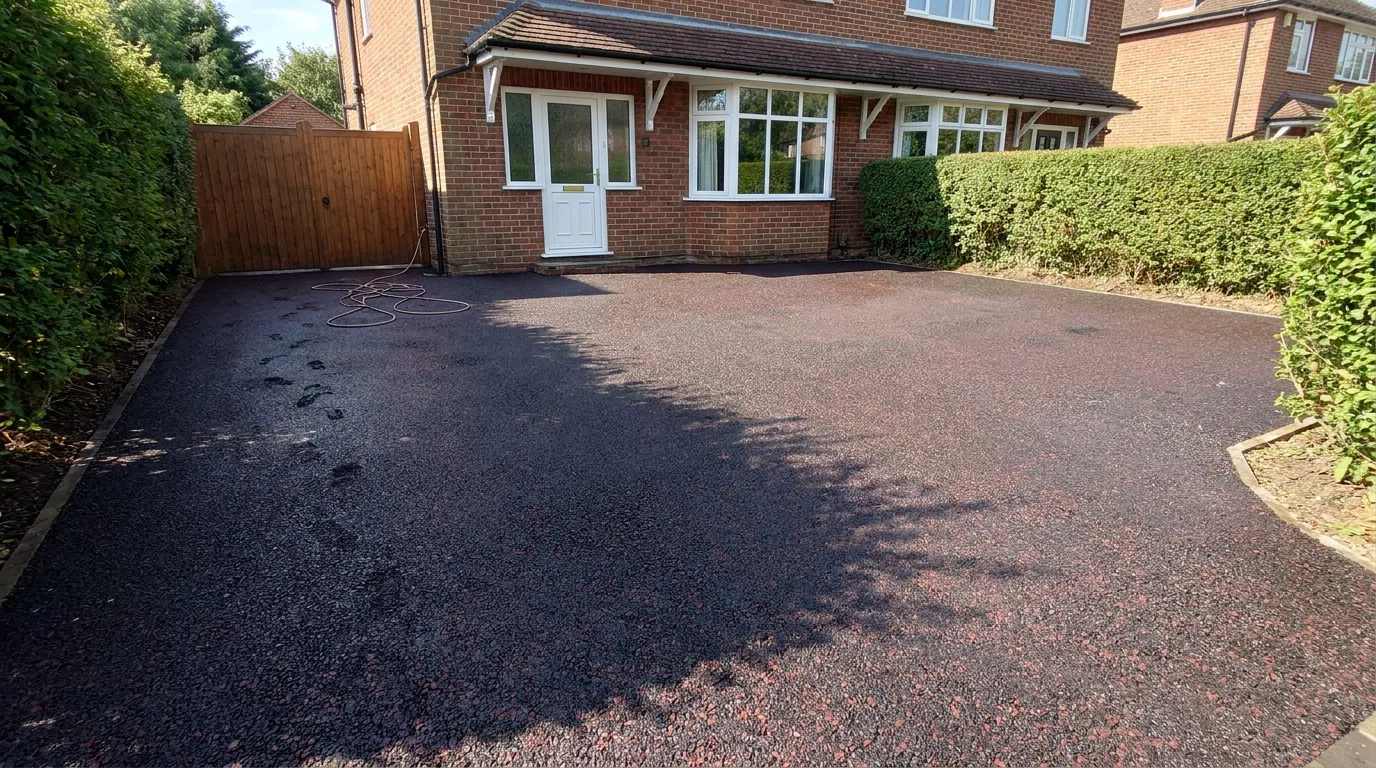 Tarmac driveway after cleaning